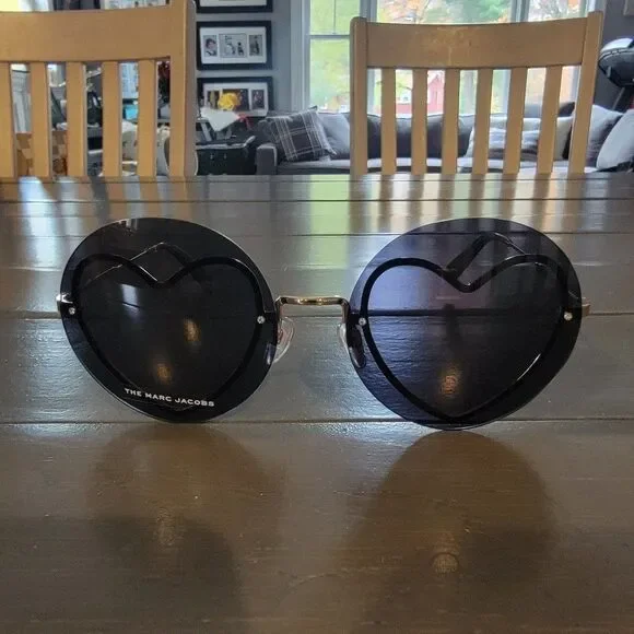 Marc Jacobs Round Shape 59MMAcetate Sunglasses With Gold Hearts For Wo…